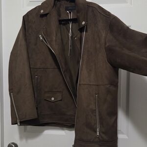 Zara Brown Bomber Jacket